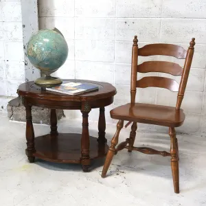 アンティーク ガラストップ サイドテーブル