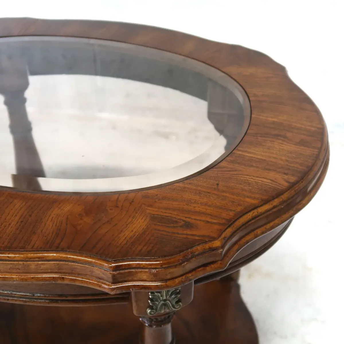 アンティーク ガラストップ サイドテーブル