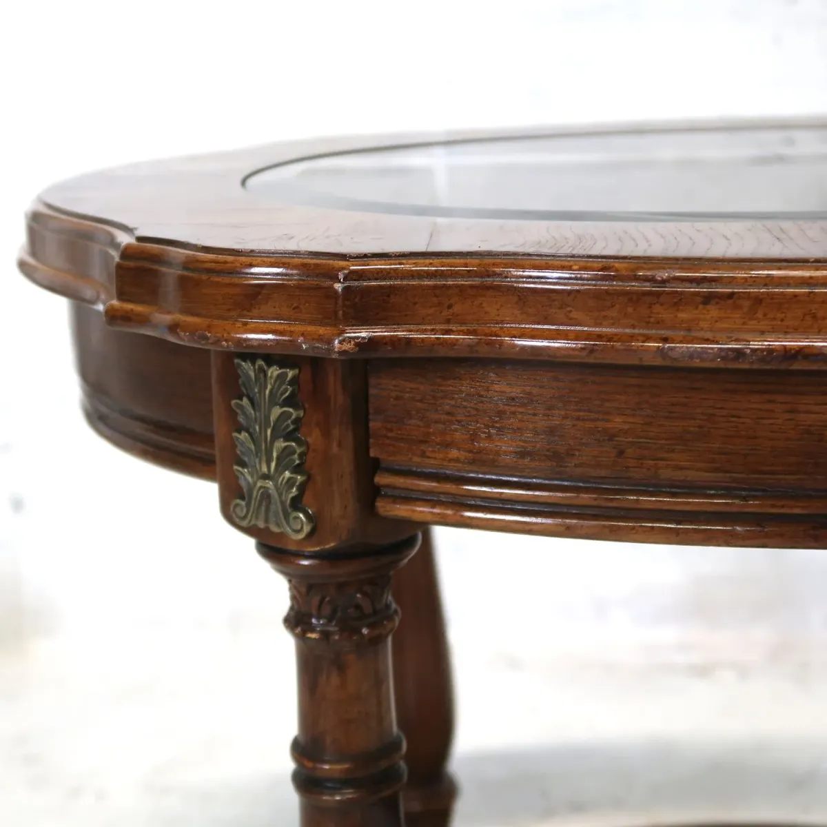 アンティーク ガラストップ サイドテーブル