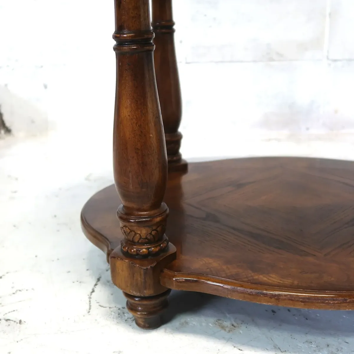 アンティーク ガラストップ サイドテーブル