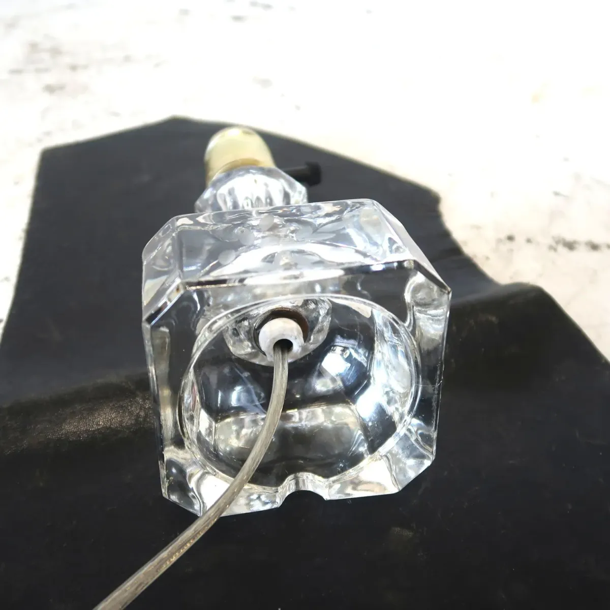 アンティーク ガラスベース テーブルランプ