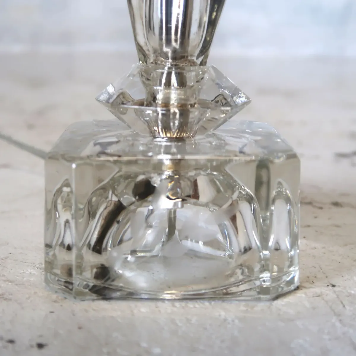 アンティーク ガラスベース テーブルランプ