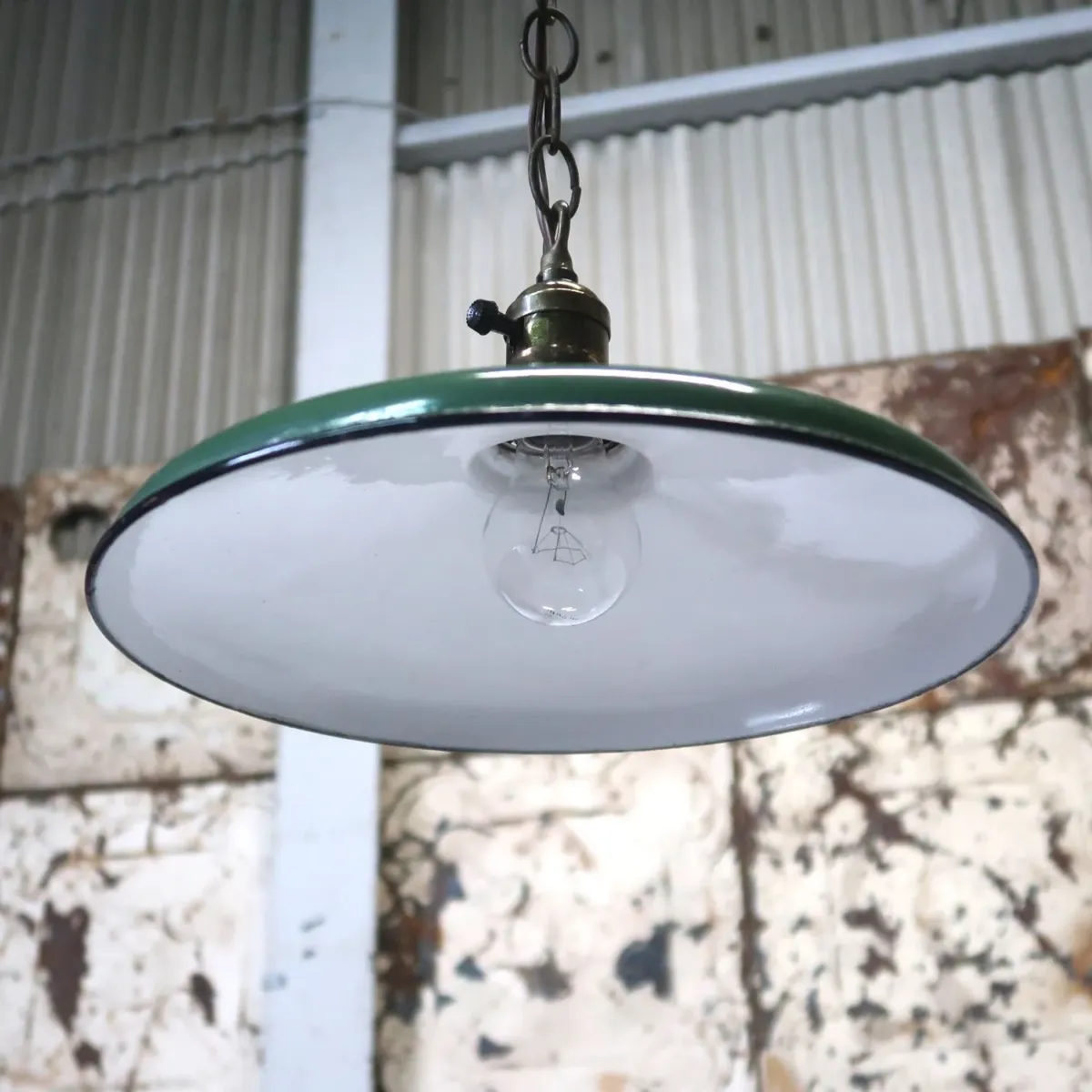 ビンテージ ホーロー ファクトリーランプ