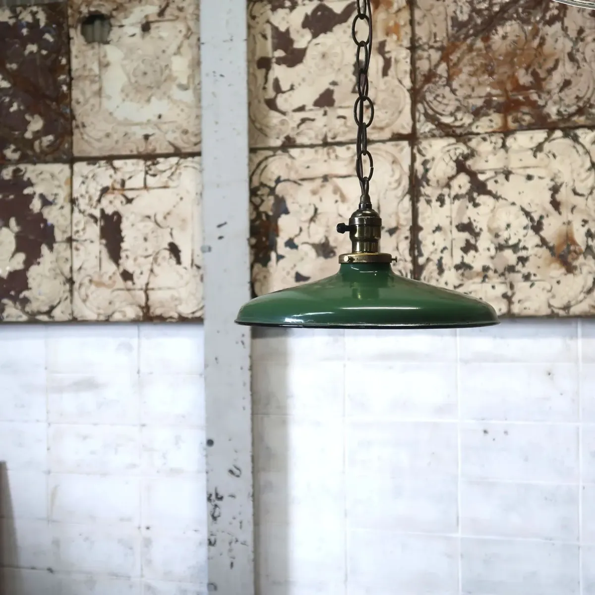 ビンテージ ホーロー ファクトリーランプ