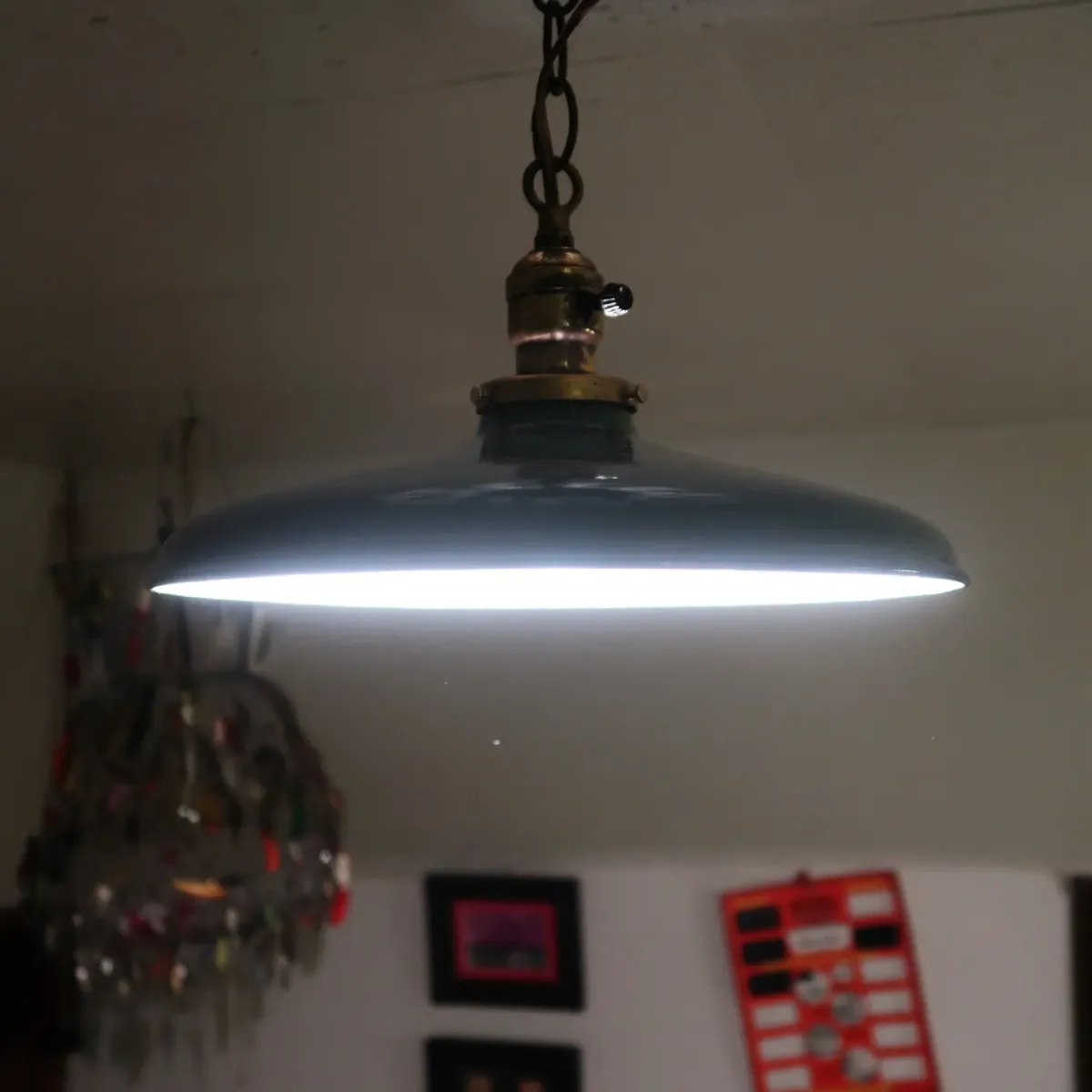 ビンテージ ホーロー ファクトリーランプ