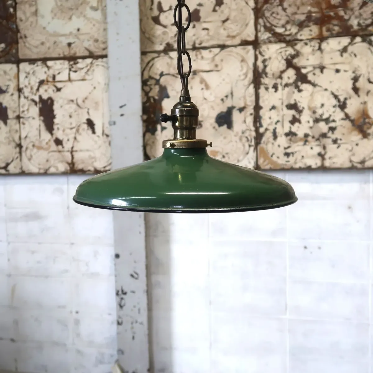 ビンテージ ホーロー ファクトリーランプ