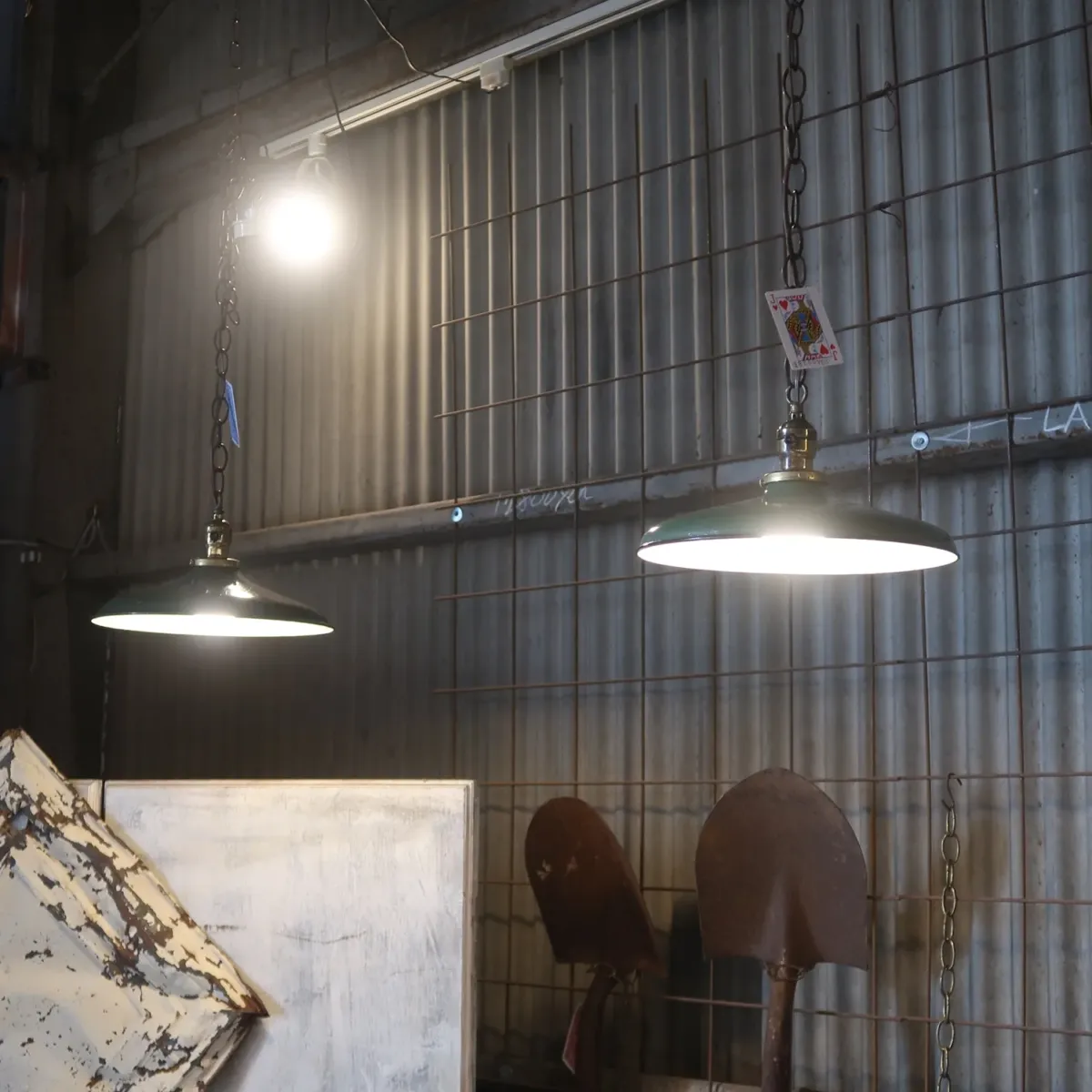 ビンテージ ホーロー ファクトリーランプ