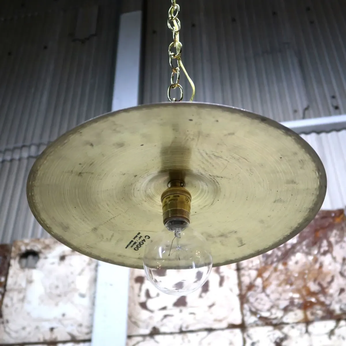 ビンテージ シンバル カスタムペンダントランプ