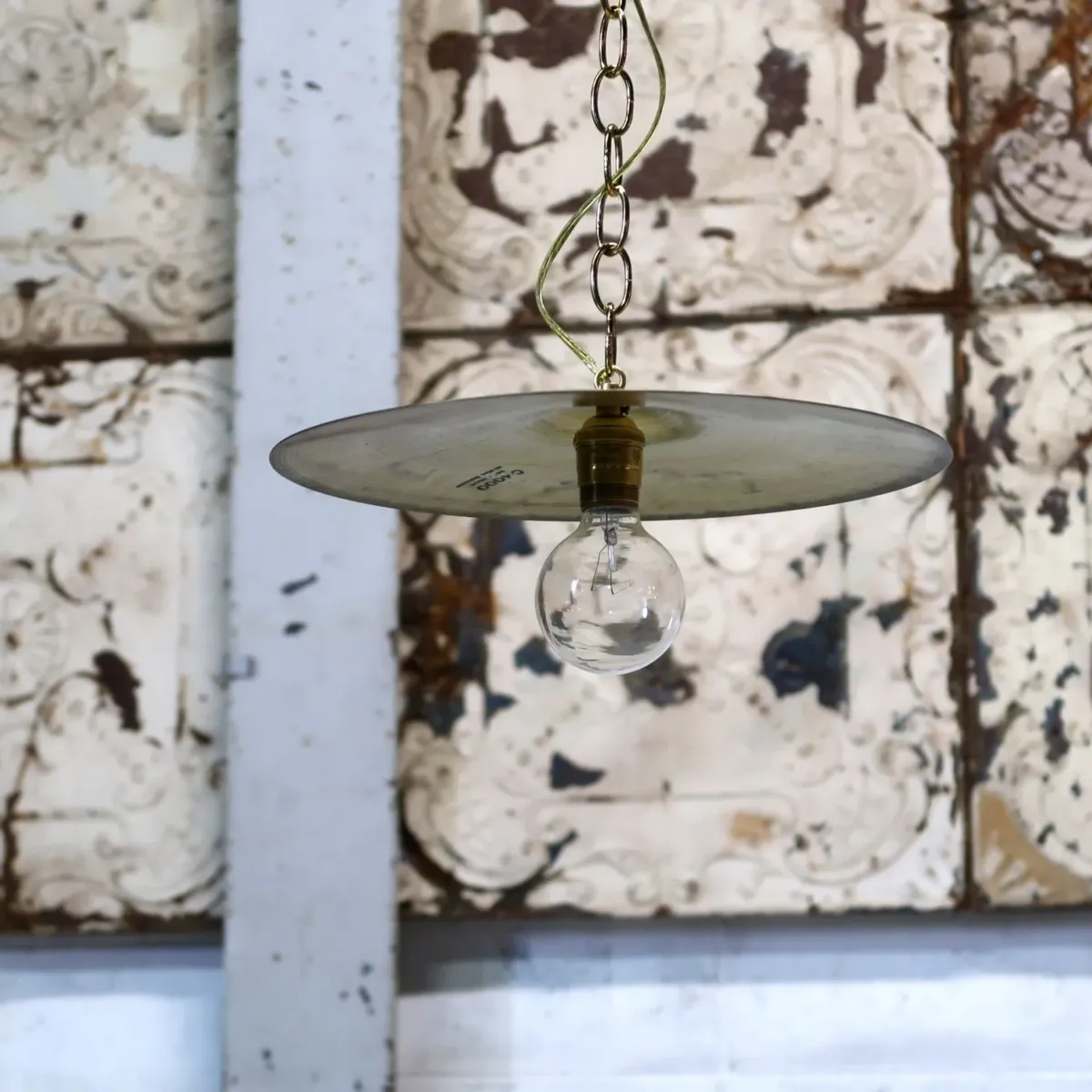 ビンテージ シンバル カスタムペンダントランプ