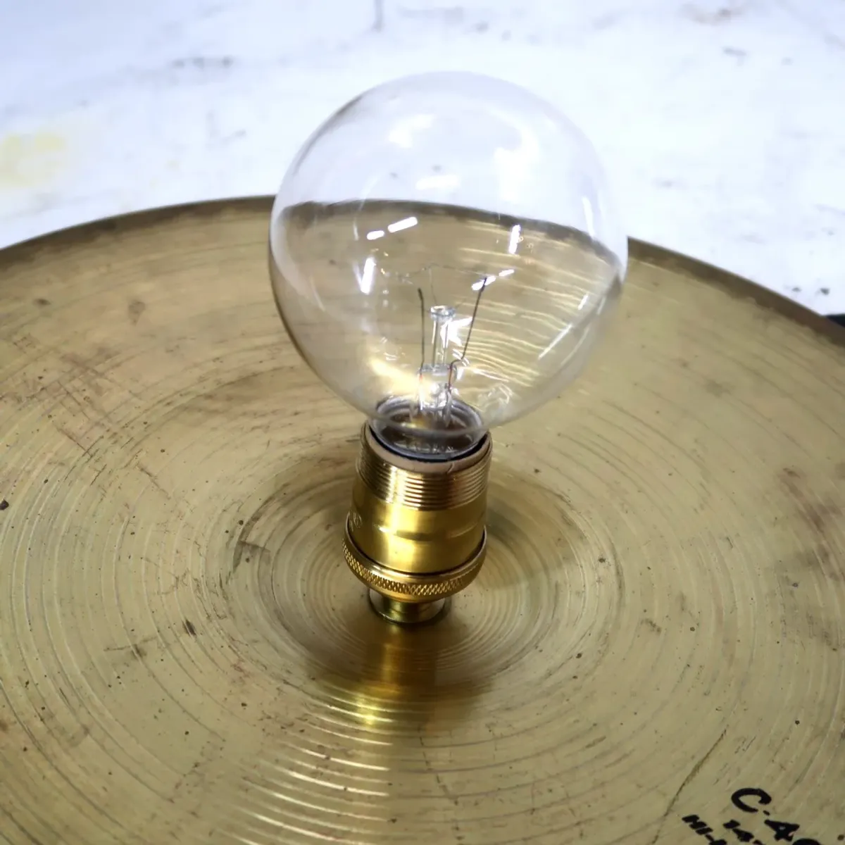 ビンテージ シンバル カスタムペンダントランプ