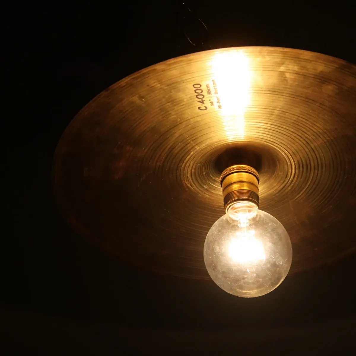 ビンテージ シンバル カスタムペンダントランプ