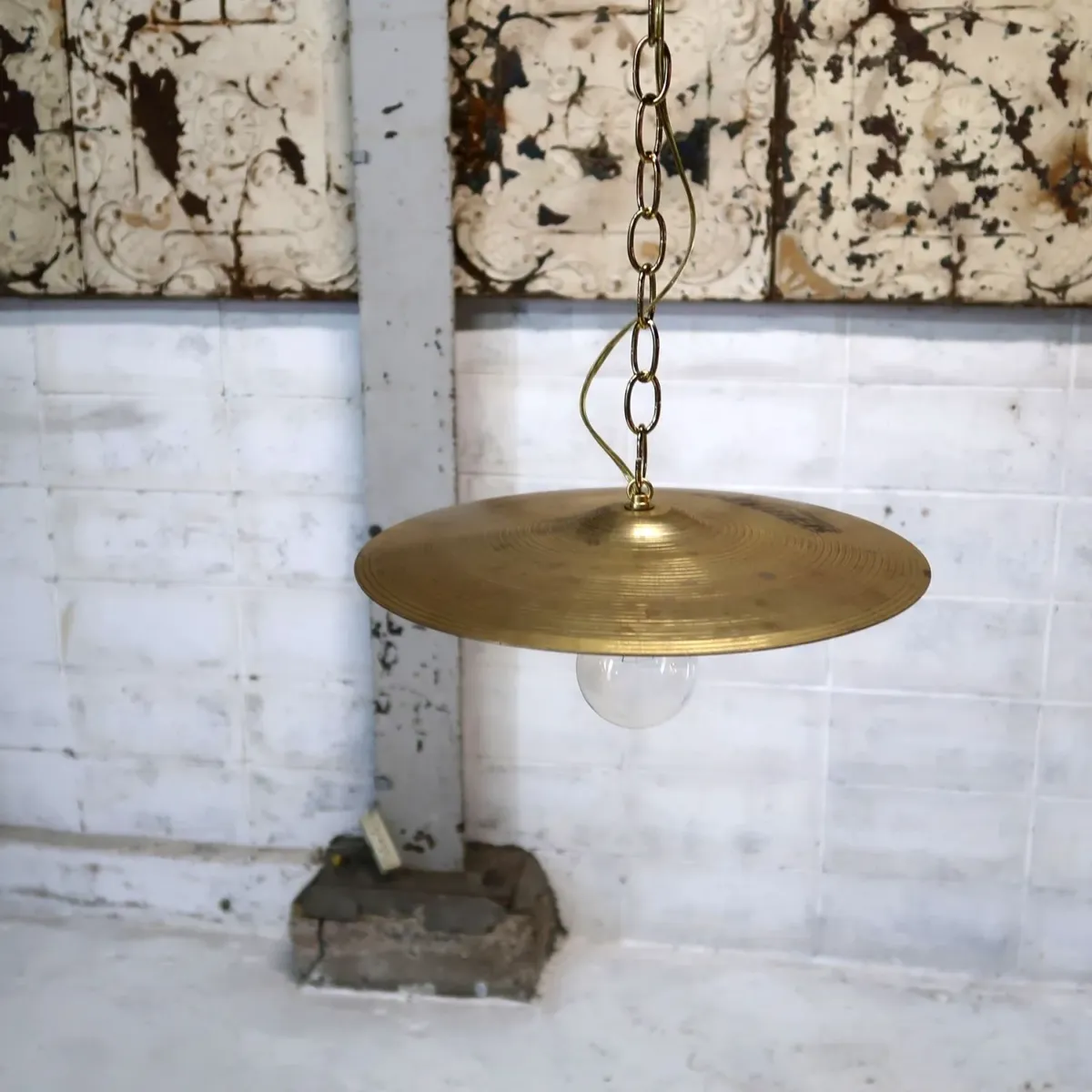 ビンテージ シンバル カスタムペンダントランプ