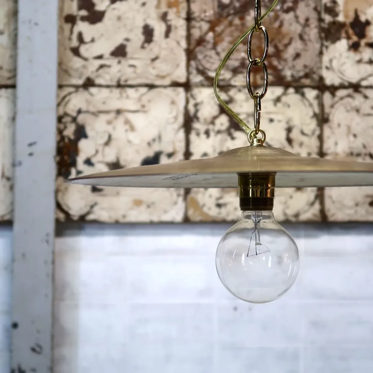 ビンテージ シンバル カスタムペンダントランプ