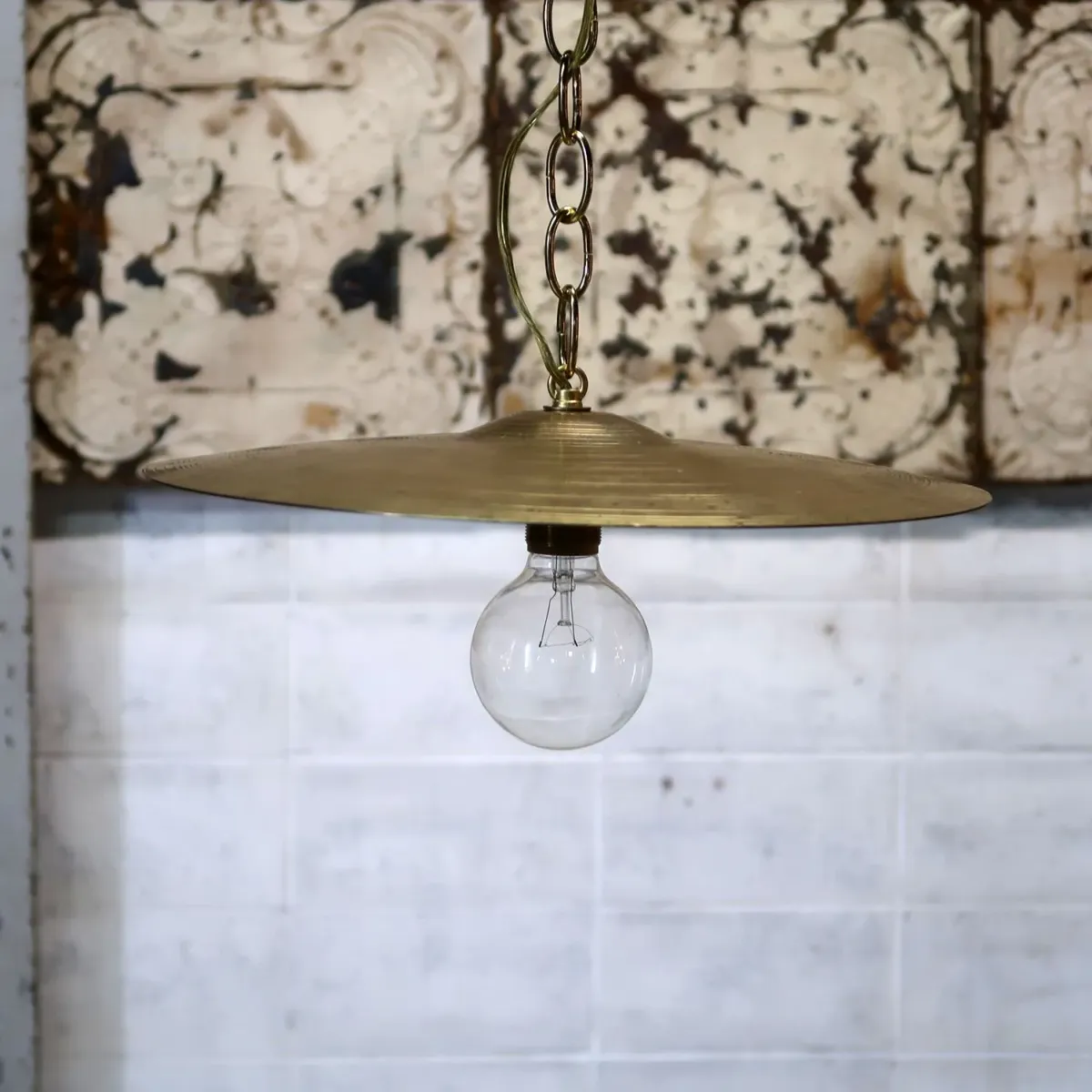 ビンテージ シンバル カスタムペンダントランプ