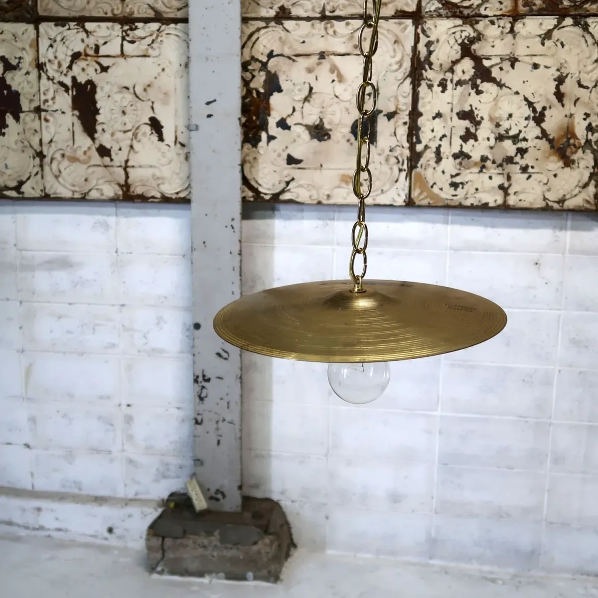 ビンテージ シンバル カスタムペンダントランプ