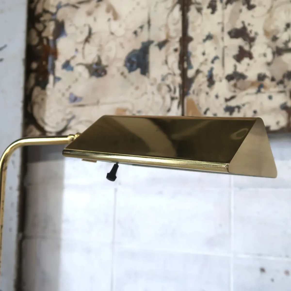 アンティーク ゴールドメタル フロアランプ