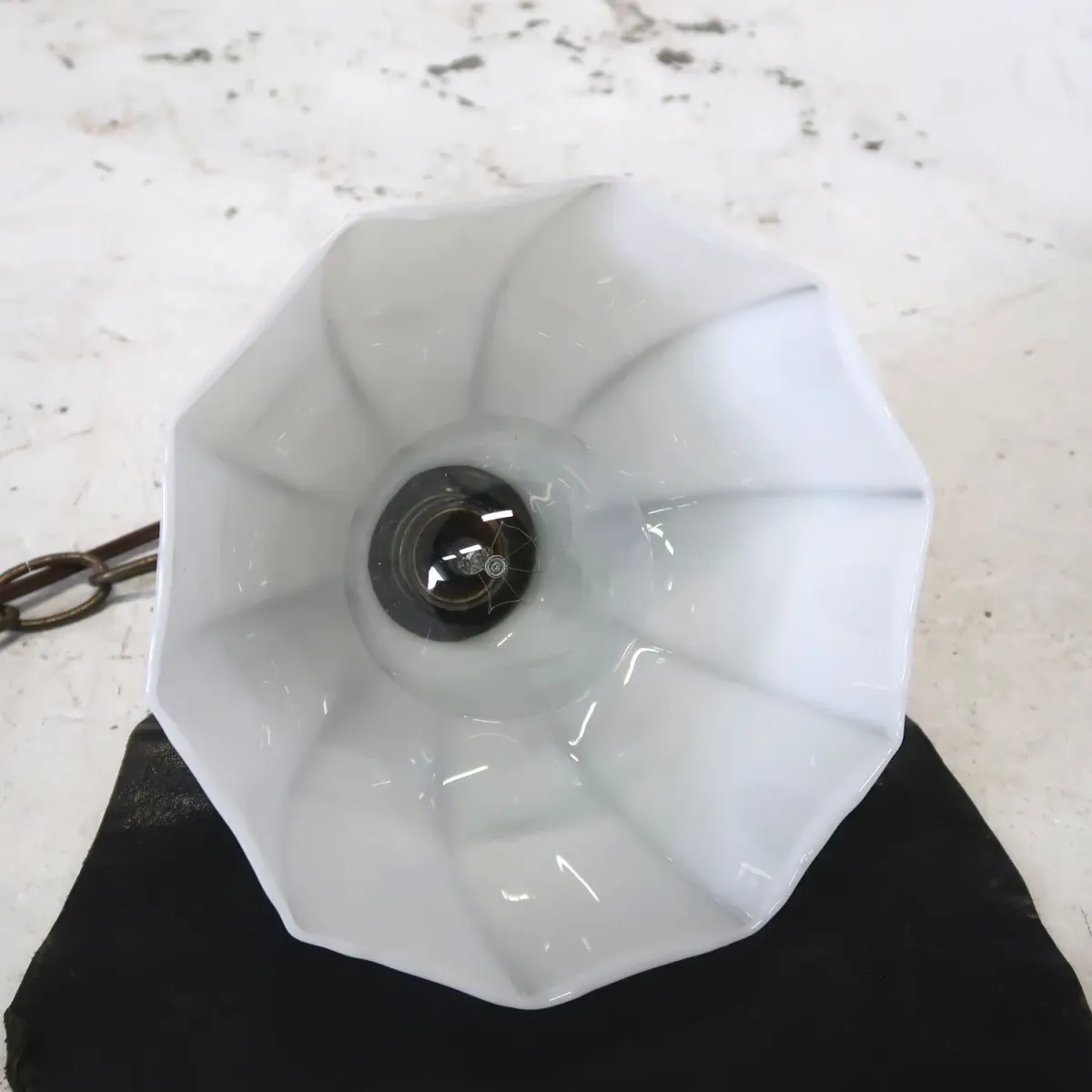 アンティーク ミルクガラス ペンダントランプ