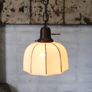 アンティーク ミルクガラス ペンダントランプ