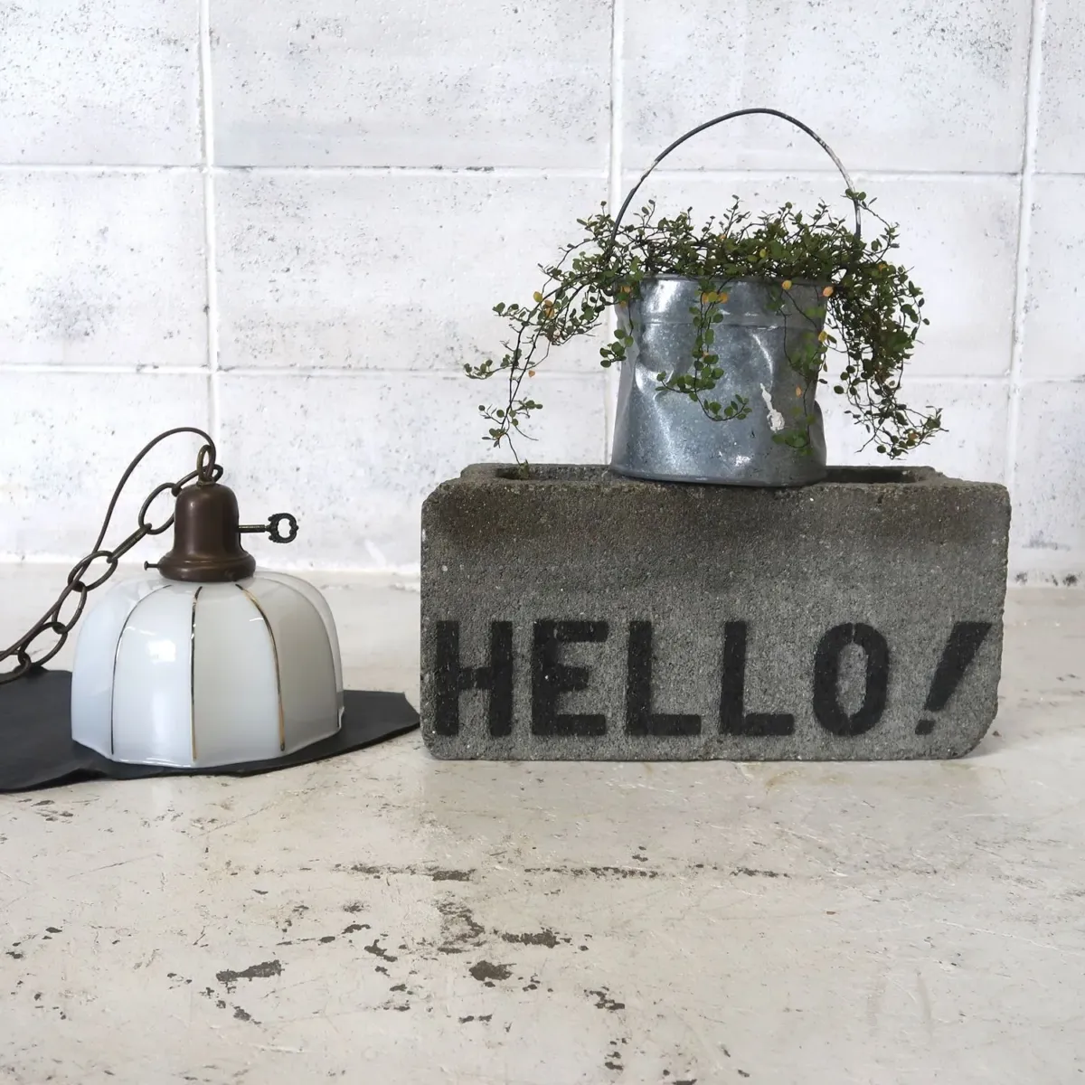 アンティーク ミルクガラス ペンダントランプ