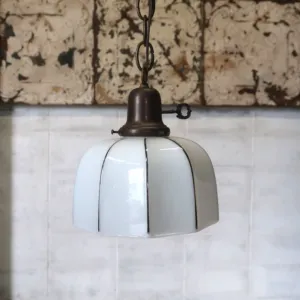 アンティーク ミルクガラス ペンダントランプ