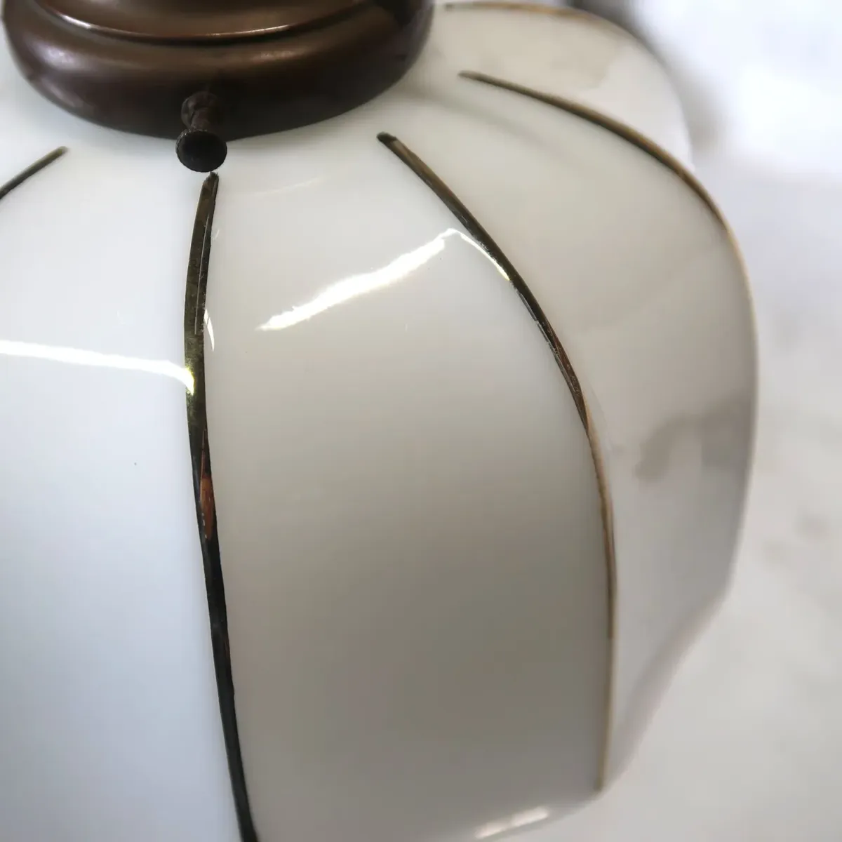 アンティーク ミルクガラス ペンダントランプ