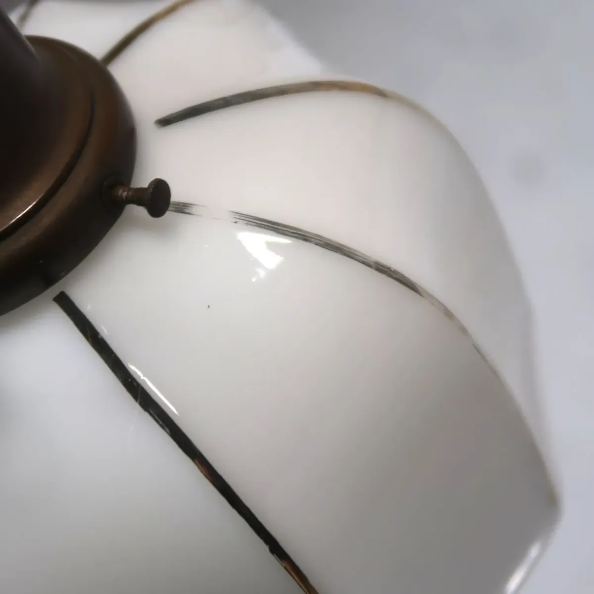 アンティーク ミルクガラス ペンダントランプ