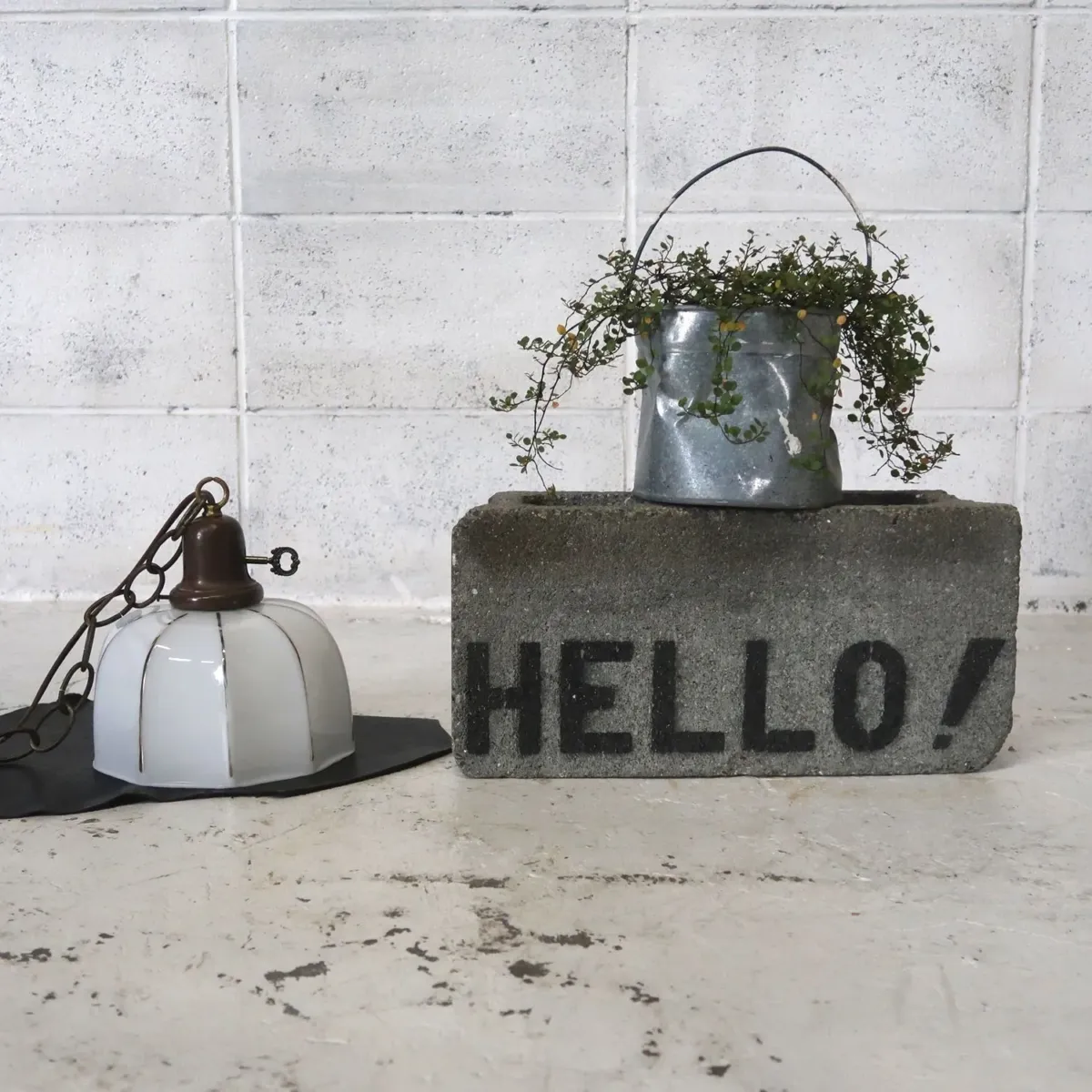 アンティーク ミルクガラス ペンダントランプ