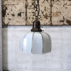 アンティーク ミルクガラス ペンダントランプ