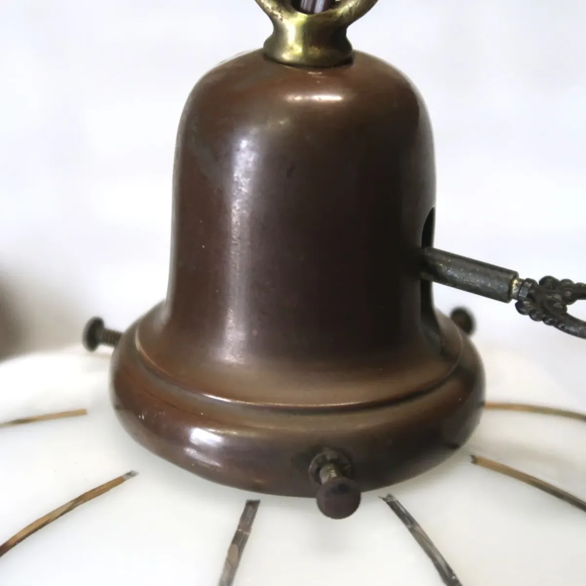 アンティーク ミルクガラス ペンダントランプ