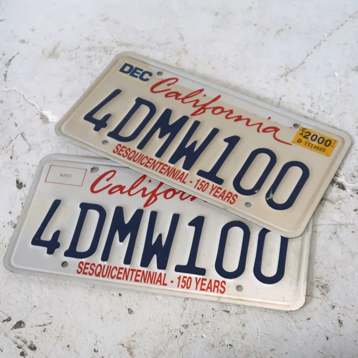 CALIFORNIA USED ナンバープレート ペア
