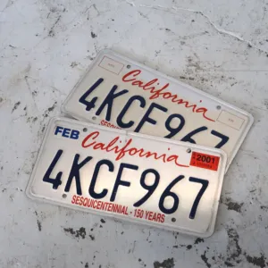 CALIFORNIA USED ナンバープレート ペア