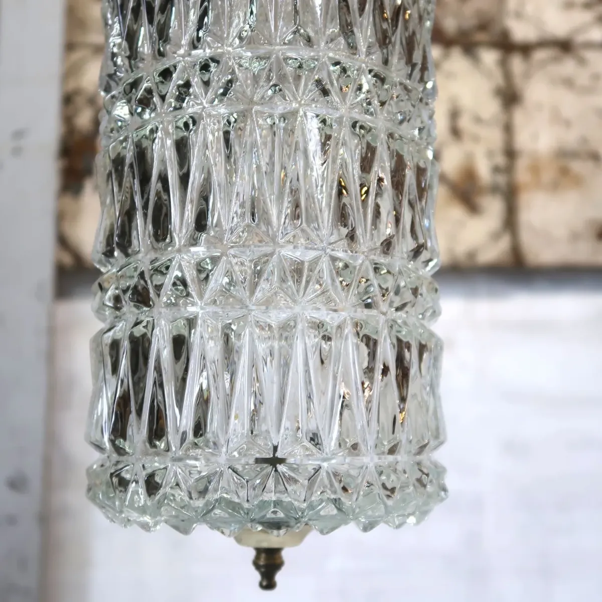 アンティーク カットガラスランプ クリアガラス