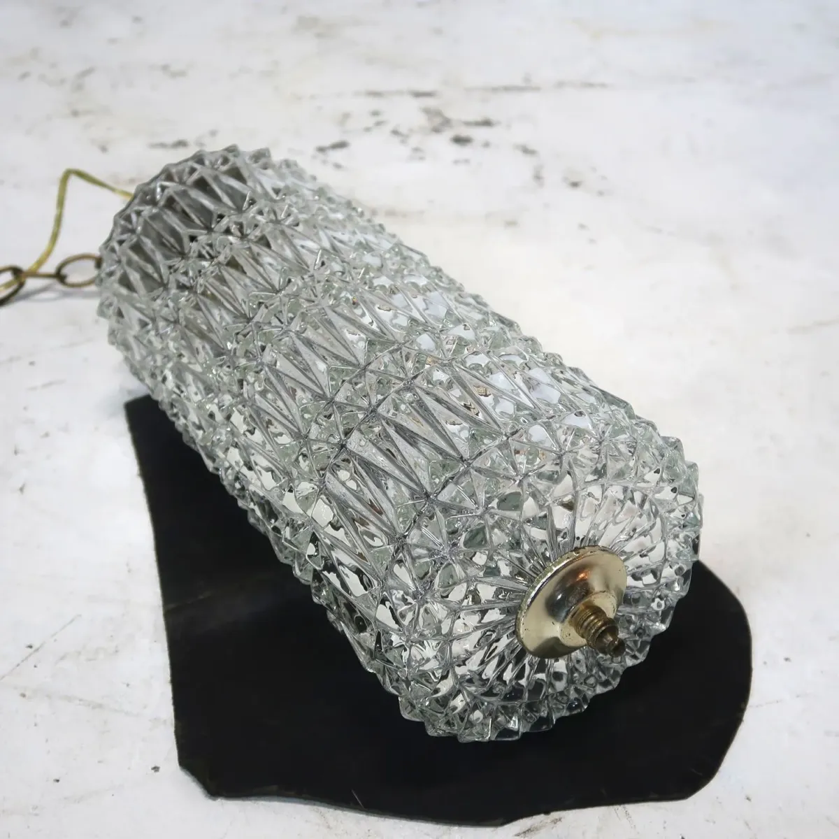 アンティーク カットガラスランプ クリアガラス