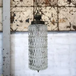 アンティーク カットガラスランプ クリアガラス