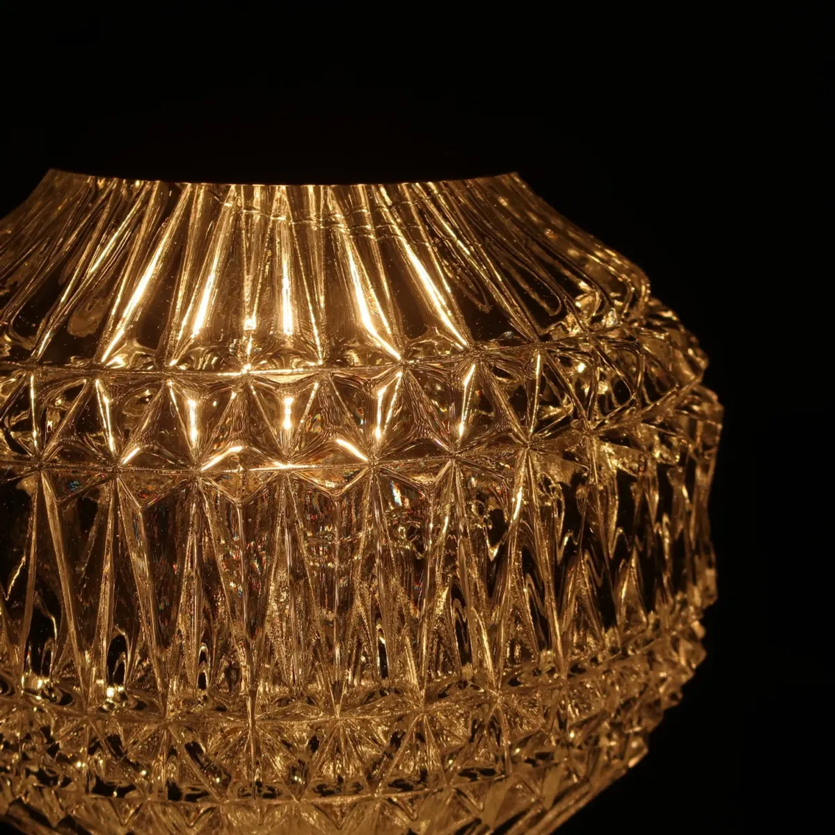 アンティーク カットガラスランプ クリアガラス