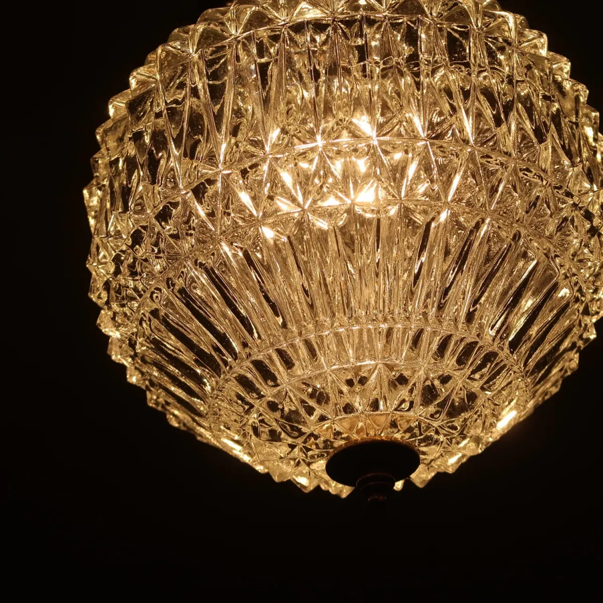 アンティーク カットガラスランプ クリアガラス