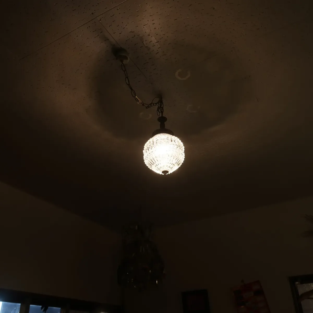 アンティーク カットガラスランプ クリアガラス