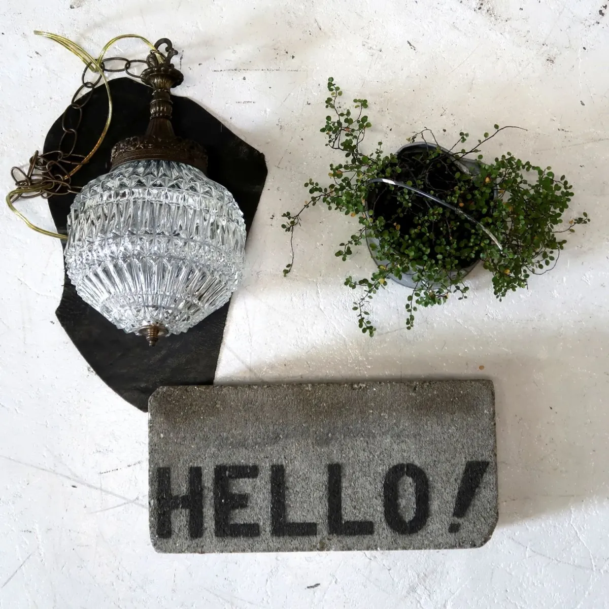 アンティーク カットガラスランプ クリアガラス