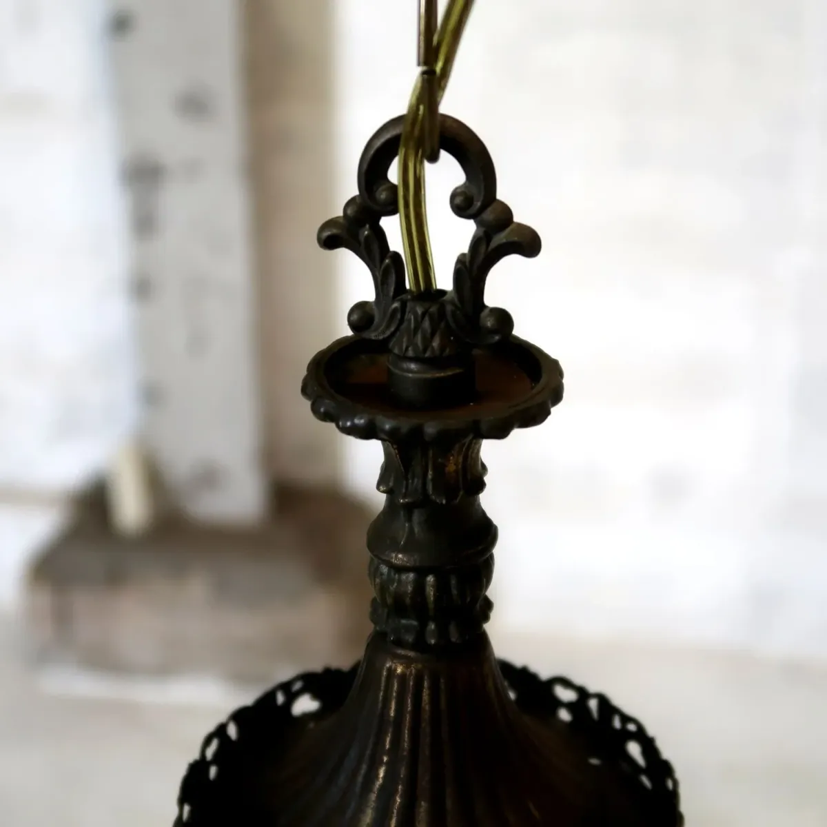 アンティーク カットガラスランプ クリアガラス