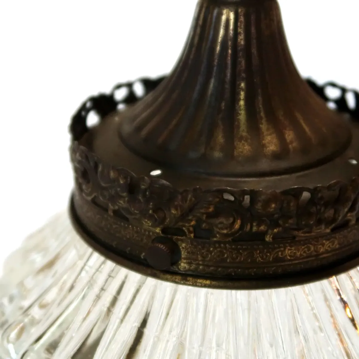 アンティーク カットガラスランプ クリアガラス