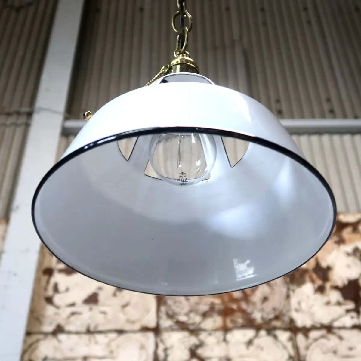 ビンテージ ホーロー ペンダントランプ