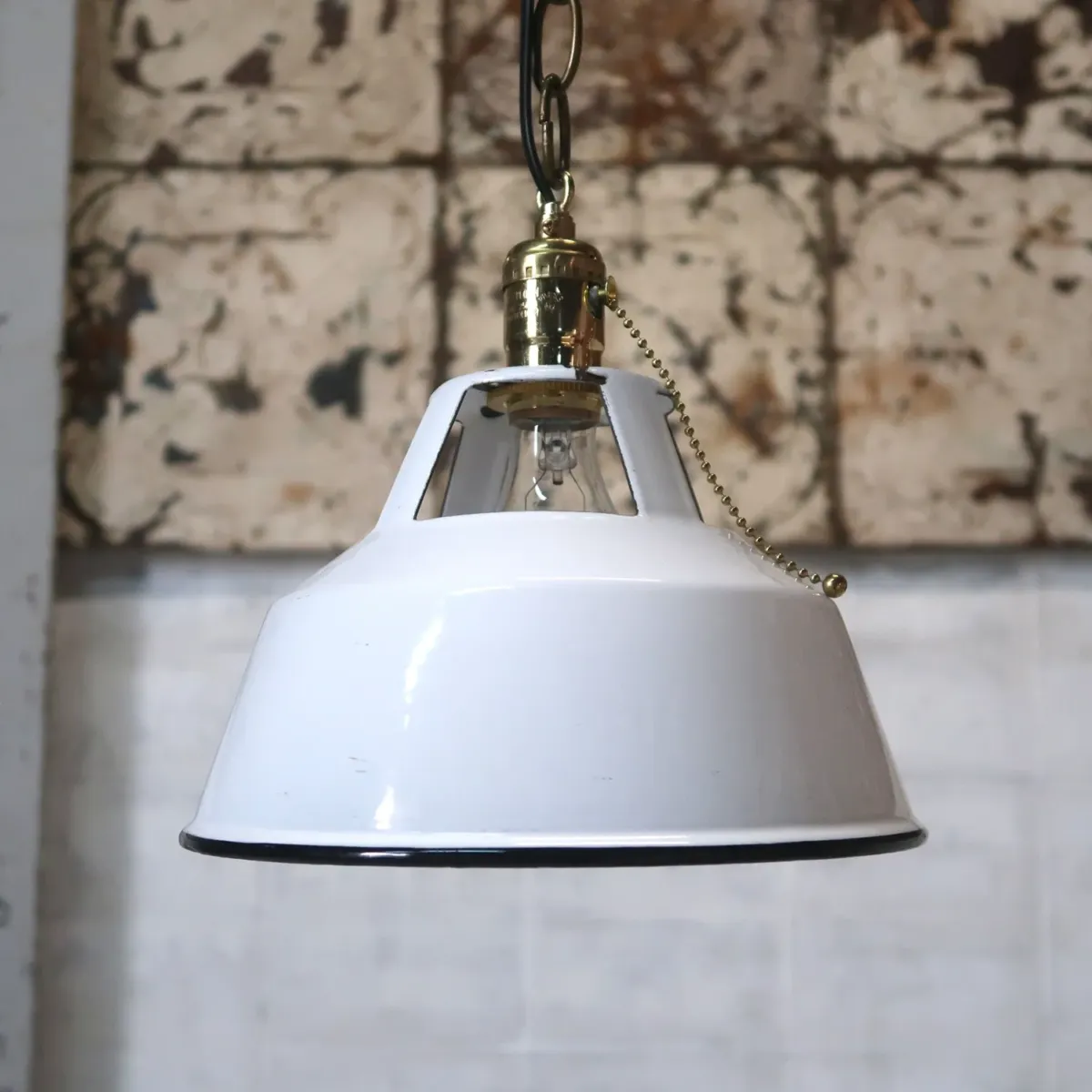 ビンテージ ホーロー ペンダントランプ