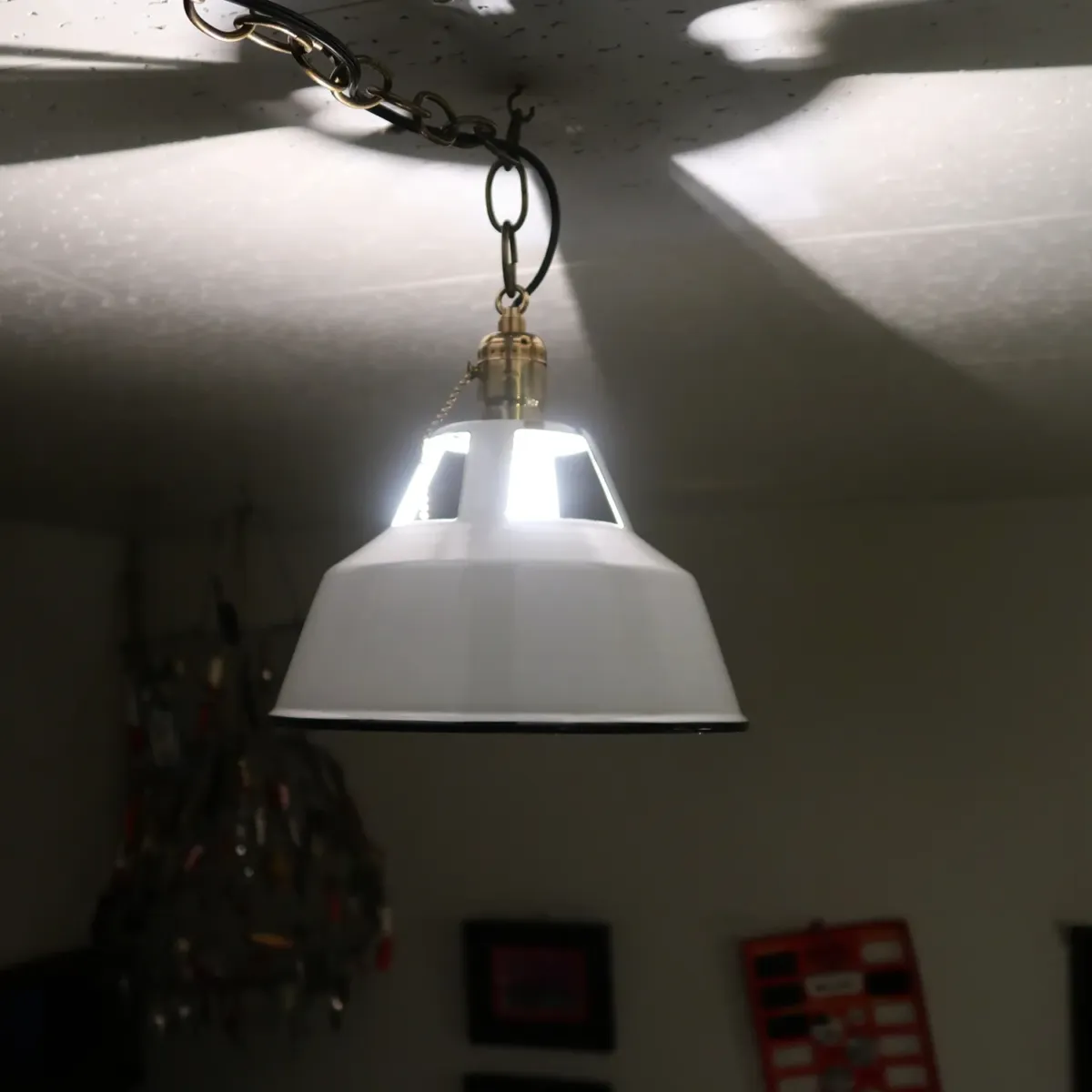 ビンテージ ホーロー ペンダントランプ