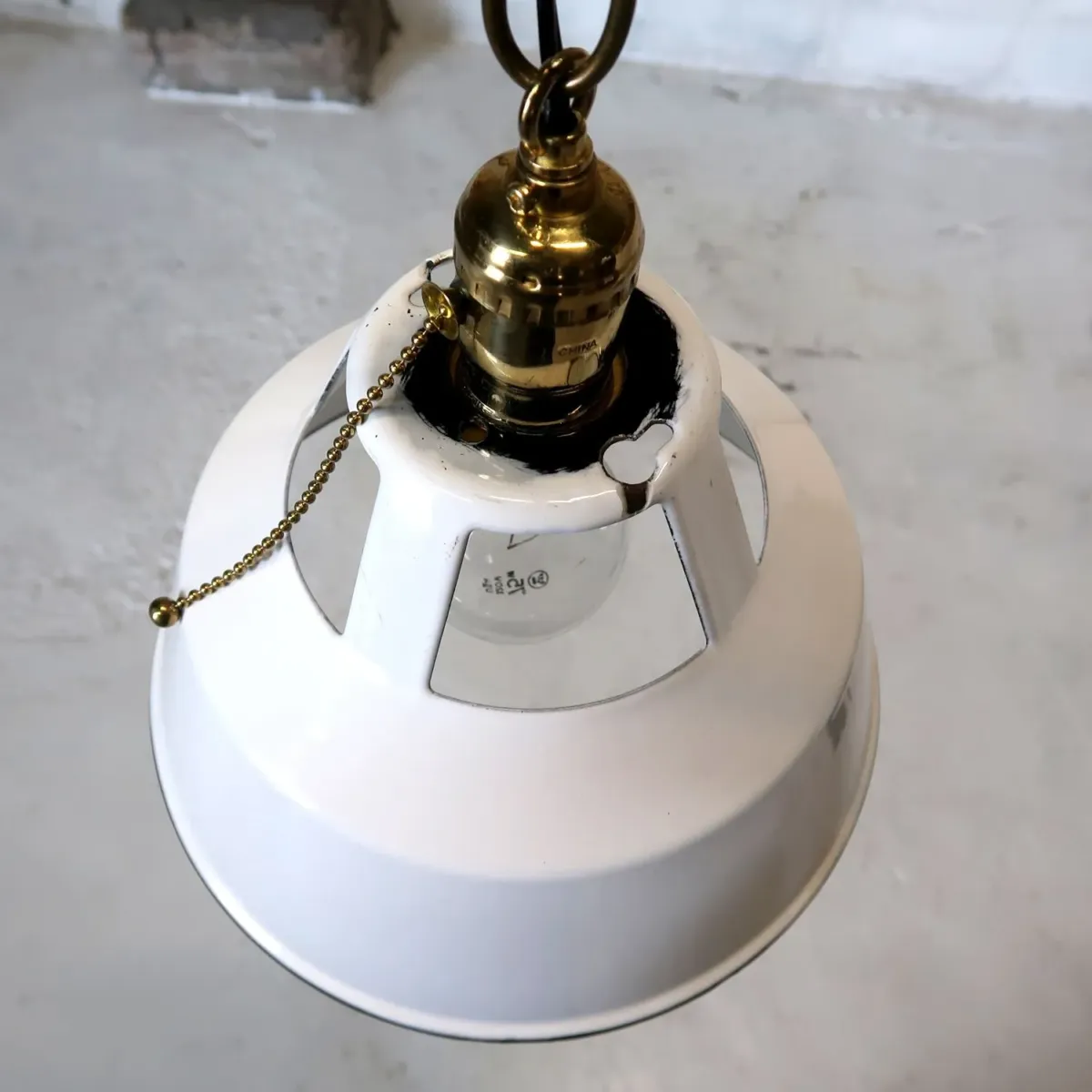 ビンテージ ホーロー ペンダントランプ