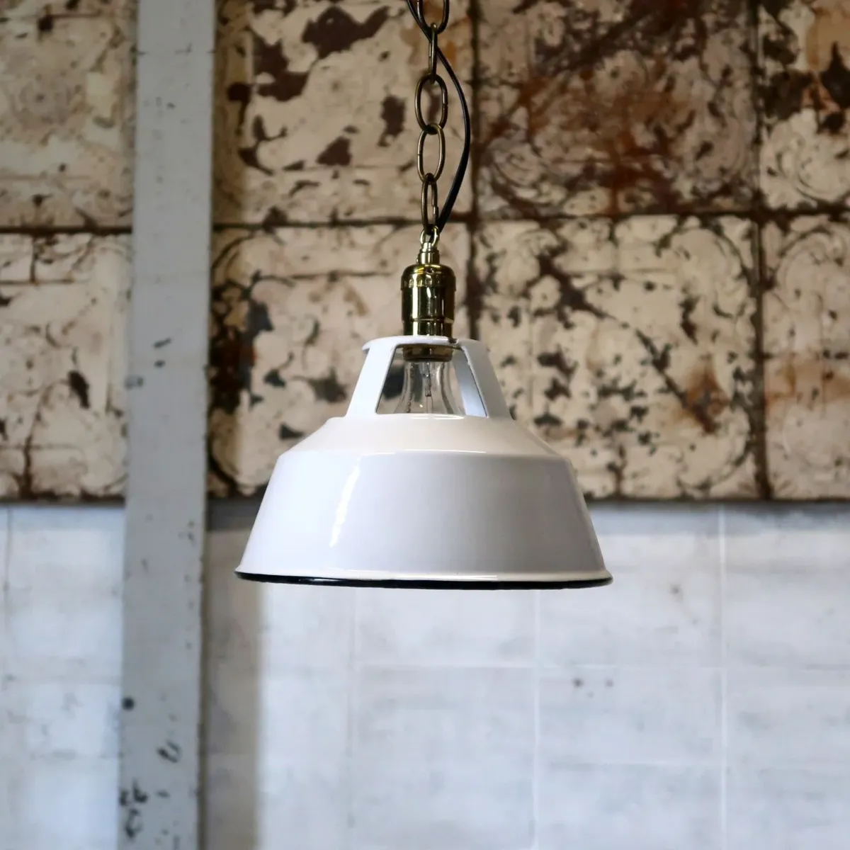 ビンテージ ホーロー ペンダントランプ