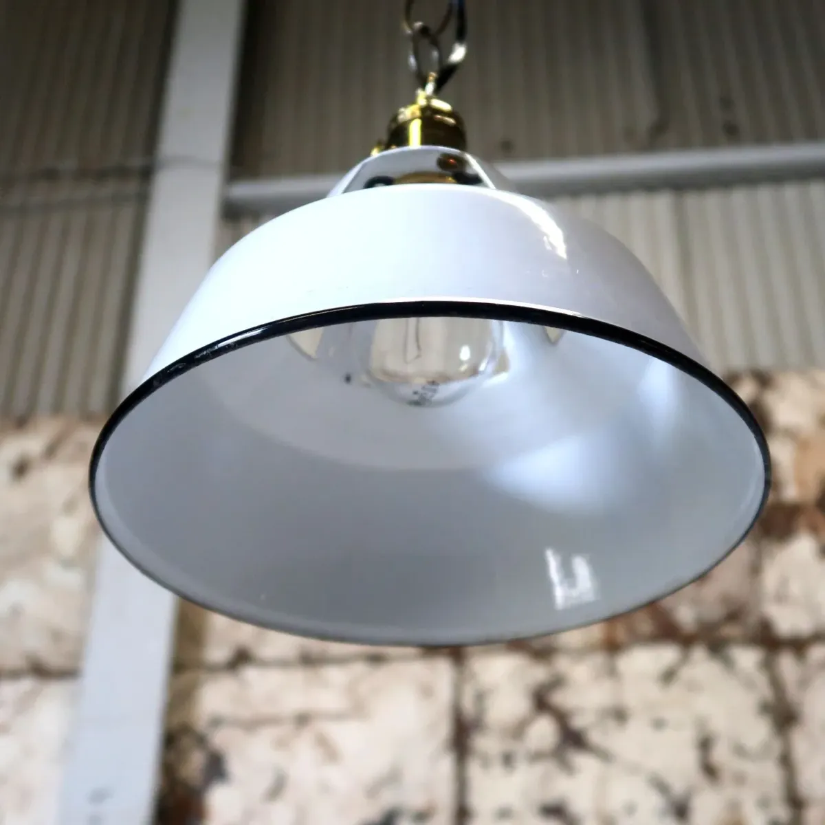 ビンテージ ホーロー ペンダントランプ