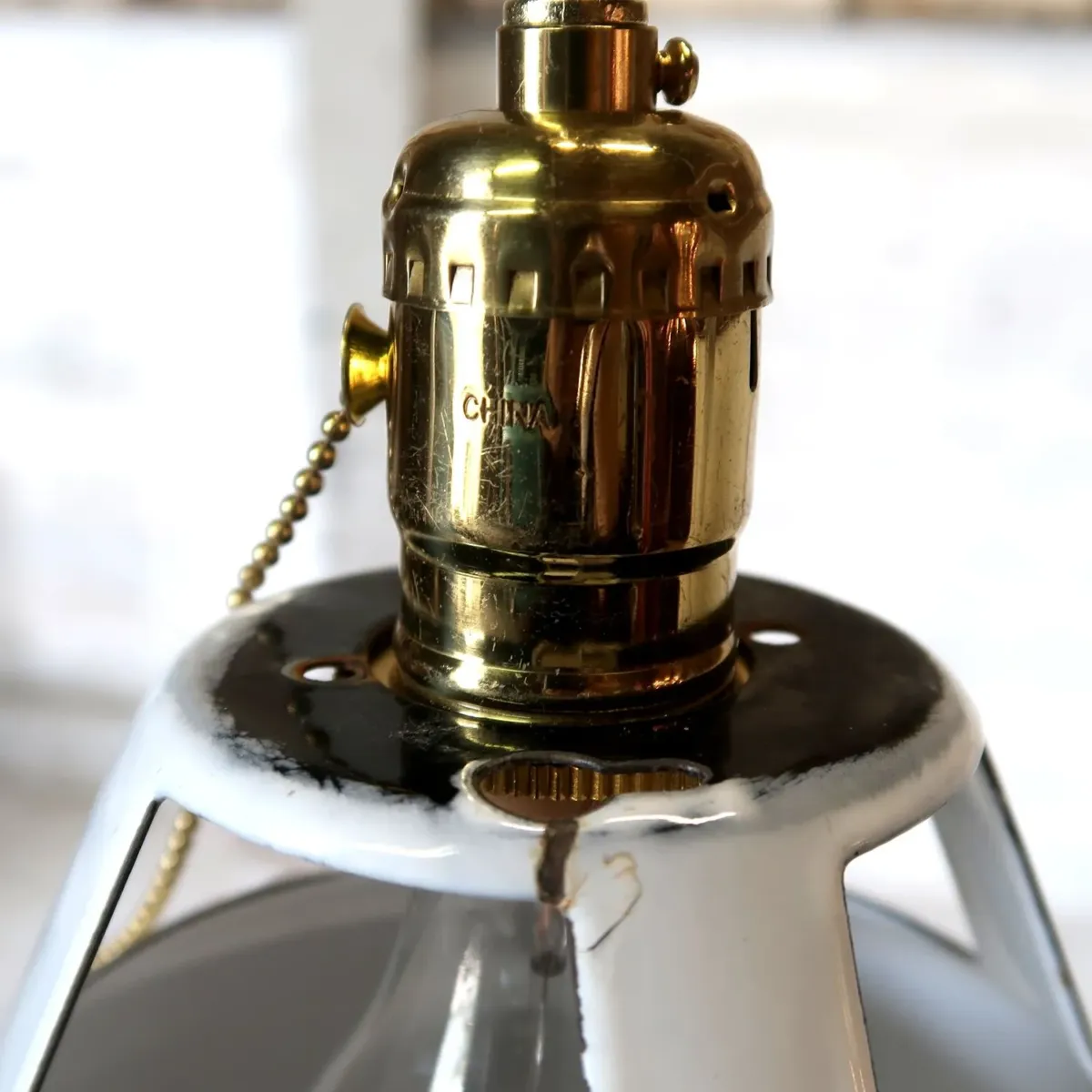 ビンテージ ホーロー ペンダントランプ