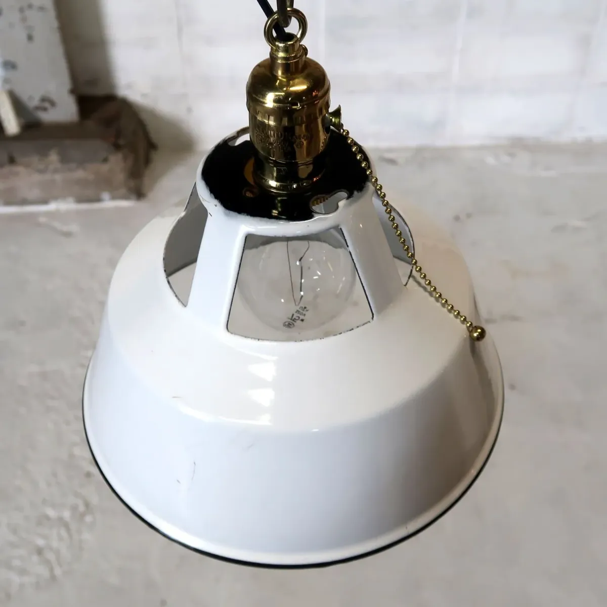 ビンテージ ホーロー ペンダントランプ