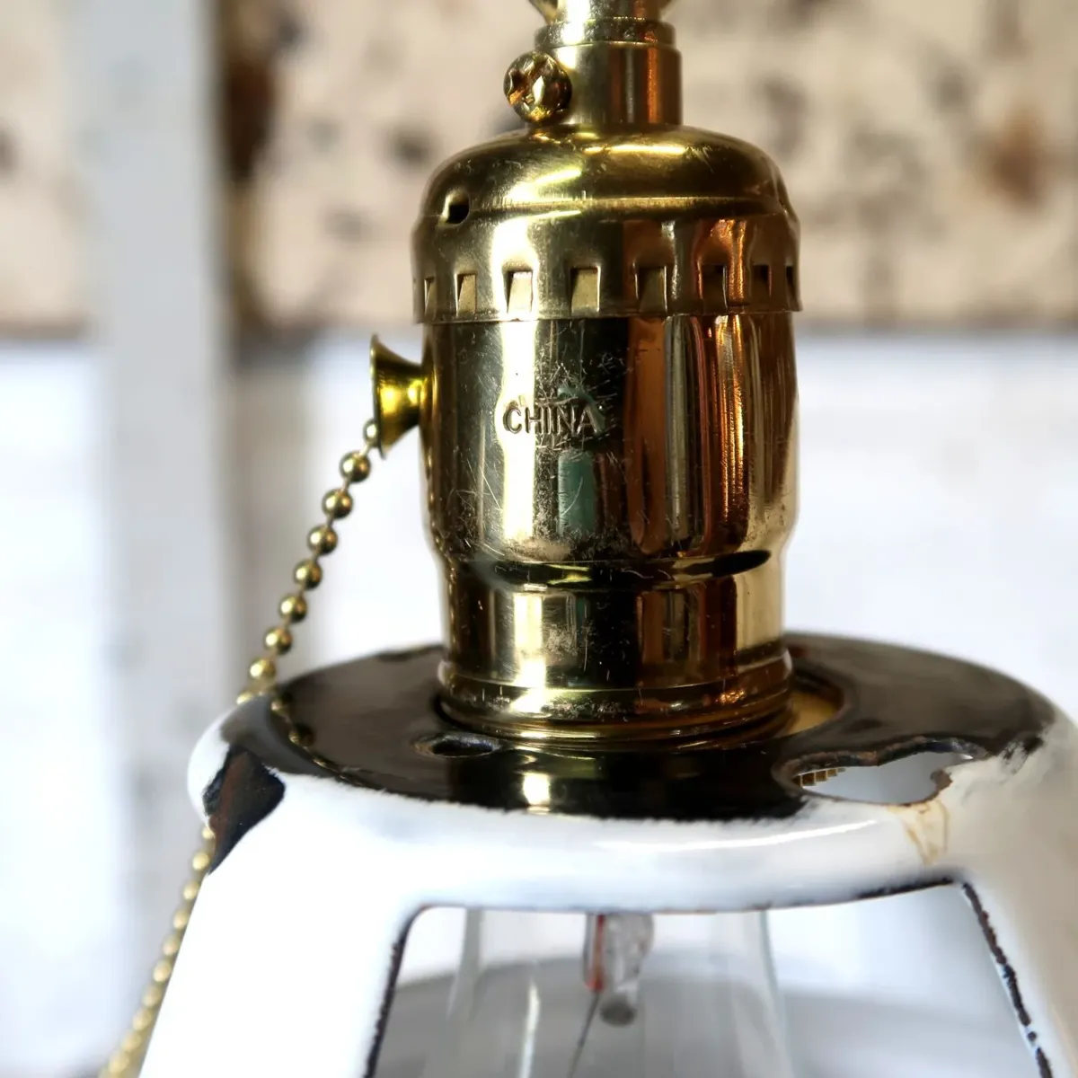 ビンテージ ホーロー ペンダントランプ