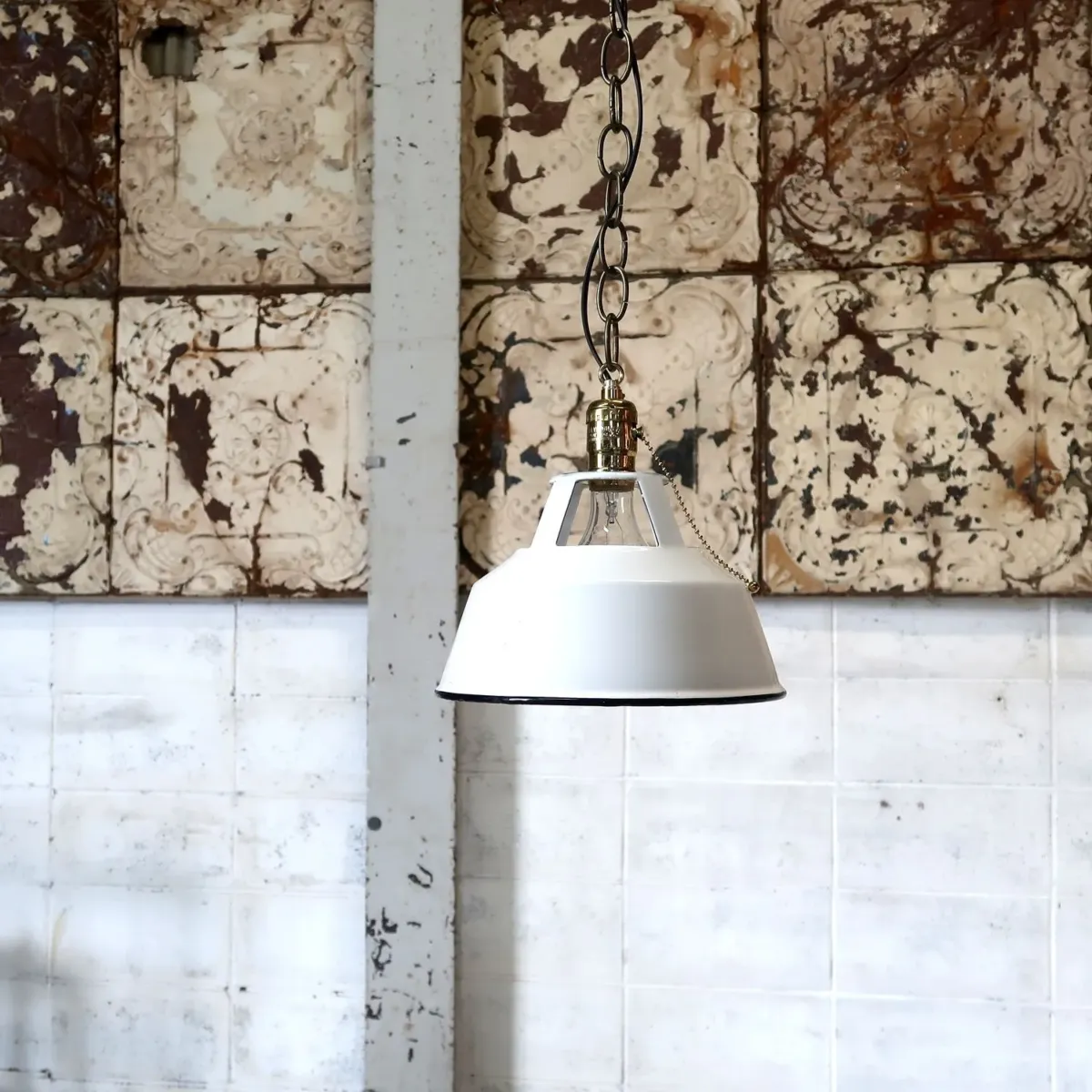 ビンテージ ホーロー ペンダントランプ